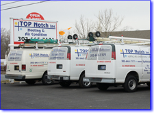 Top Notch Heating and Air Conditioning work vans